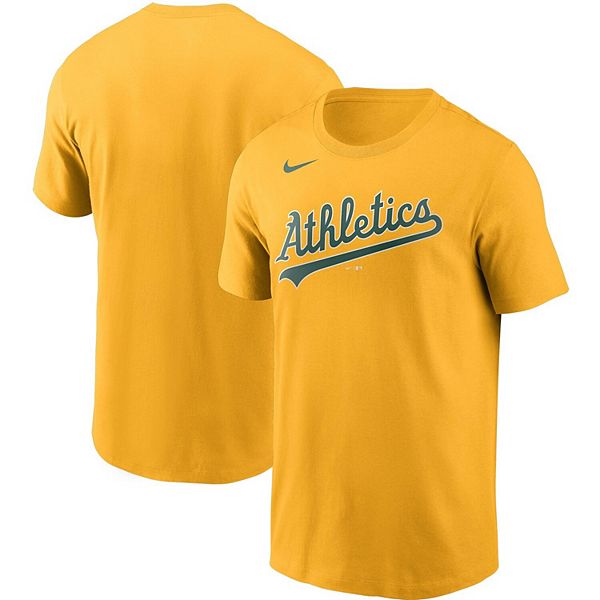 Men's Nike Gold Oakland Athletics Team Wordmark T-Shirt