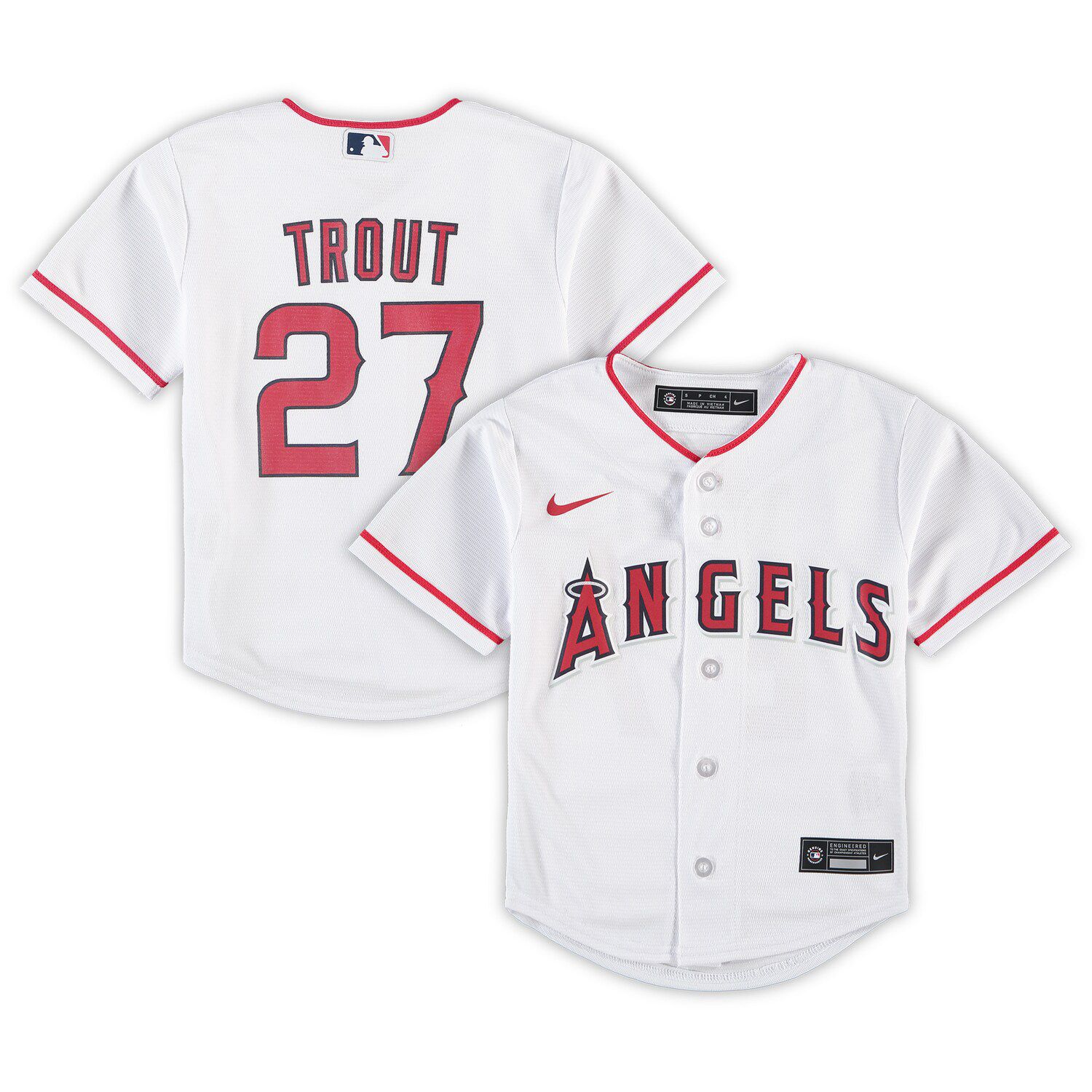 mike trout white jersey