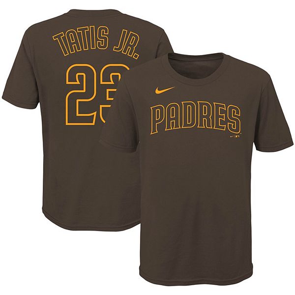 Youth Nike Fernando Tatis Jr. Brown San Diego Padres Player Name & Number  T-Shirt
