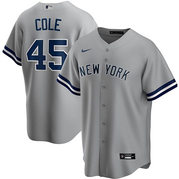 Men's Nike Gerrit Cole Gray New York Yankees Road Replica Player Name ...