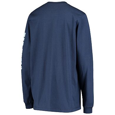 Youth Nike Navy North Carolina Tar Heels Arch & Logo 2-Hit Long Sleeve T-Shirt