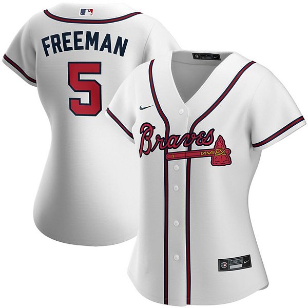 Women's Atlanta Braves Freddie Freeman Majestic White Home Cool Base Player  Jersey