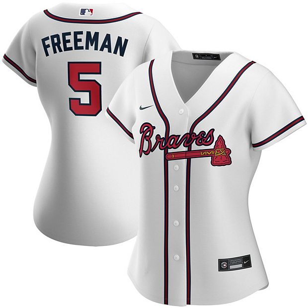 WOMENS Nike Atlanta Braves FREDDIE FREEMAN Sewn Baseball Jersey WHITE –