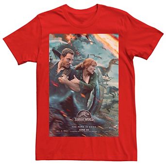 Men's Jurassic World Two Owen Claire Movie Poster Tee