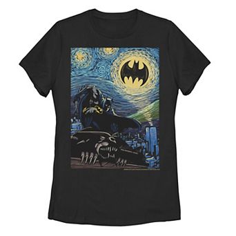 Juniors' Batman Starry Night Graphic Tee