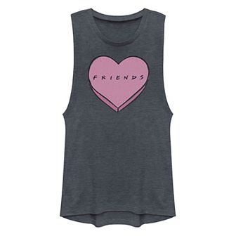 Juniors' Friends Heart Muscle Tank Top