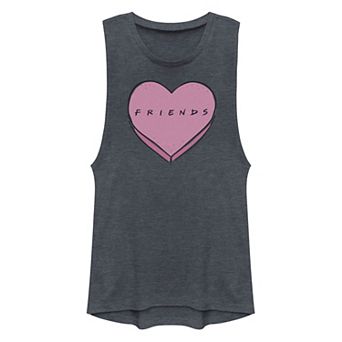 Juniors' Friends Heart Muscle Tank Top