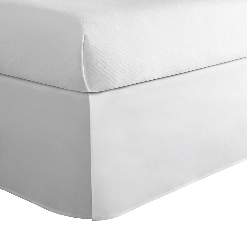 SuperClean Brushed Microfiber Bedskirt, White, Queen