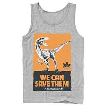 Men's Jurassic World We Can Save Them Poster Tank Top