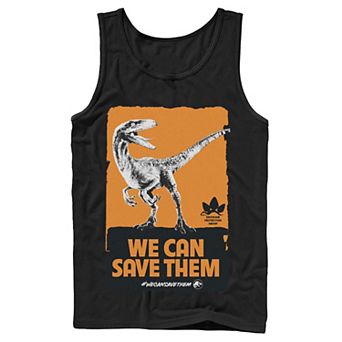 Men's Jurassic World We Can Save Them Poster Tank Top
