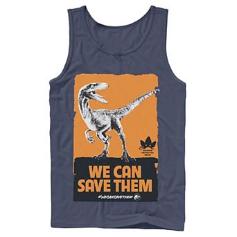 Men's Jurassic World We Can Save Them Poster Tank Top
