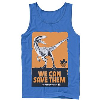 Men's Jurassic World We Can Save Them Poster Tank Top