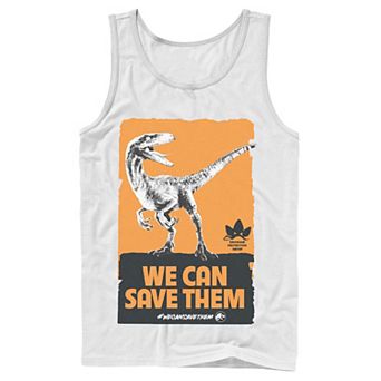 Men's Jurassic World We Can Save Them Poster Tank Top