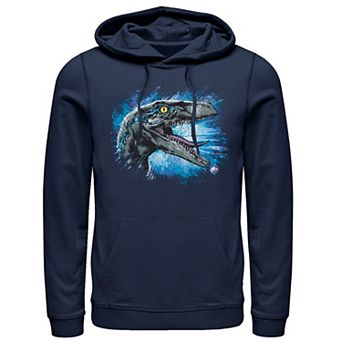 Men's Jurassic World Blue Raptor Splatter Hoodie