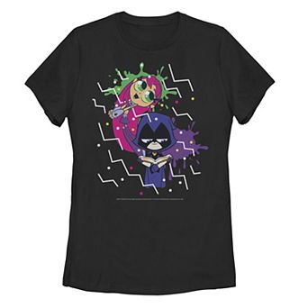 Juniors' DC Comics Teen Titans Go! Raven & Starfire Paint Splatter Graphic Tee