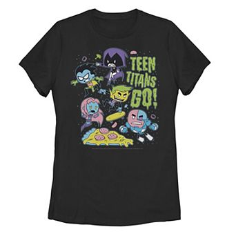 Juniors' DC Comics Teen Titans Go! Group Shot Pizza Graphic Tee