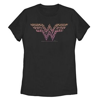 Juniors' DC Comics Wonder Woman Cheetah Print Logo Graphic Tee