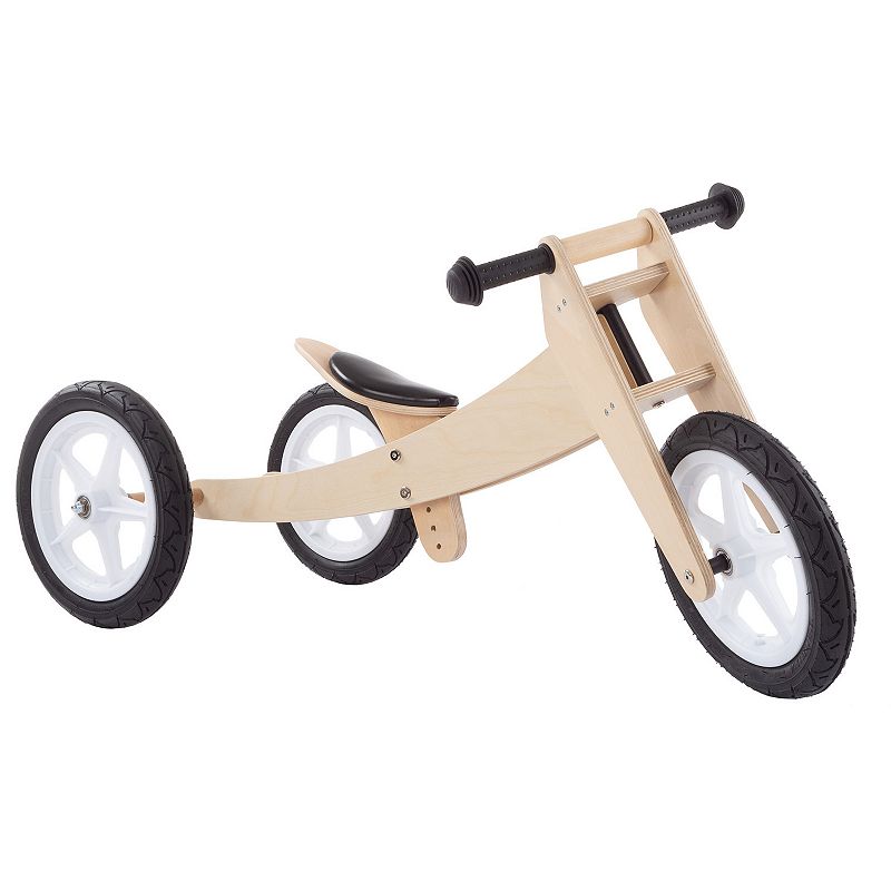 Lil Rider Wooden 3-in-1 Convertible Balance Bike, Brown