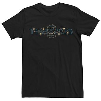 Men's Marvel Thanos Outline Text Logo Tee