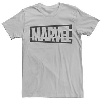 Men's Marvel Split Flat Black Logo Tee
