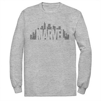Men's Marvel City Skyline Logo Fade Tee