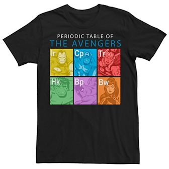 Men's Marvel The Avengers Periodic Table Box Up Tee