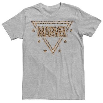 Men's Marvel Leopard Print Triangle Logo Tee