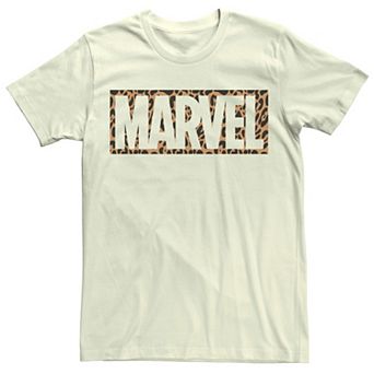 Men's Marvel Cheetah Print Brick Logo Tee