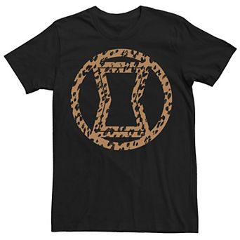 Men's Marvel Black Widow Leopard Logo Fill Tee