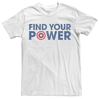 Men's Marvel Captain America Find Your Power Text Tee