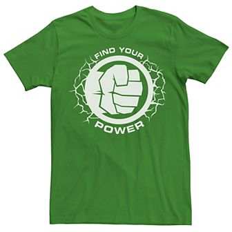 Men's Marvel Hulk Find Your Power Simple Logo Tee