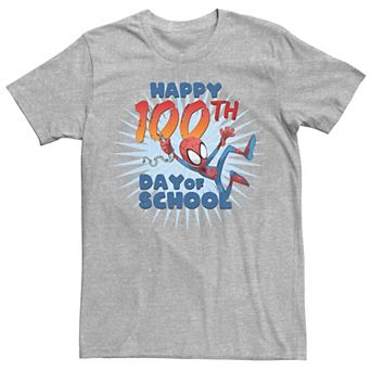 Men's Marvel Spider-Man 100th Day Of School Text Tee