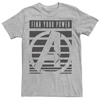 Men's Marvel Iron Man Find Your Power Striped Text Tee