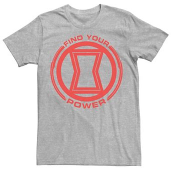 Men's Marvel Black Widow Find Your Power Red Logo Tee