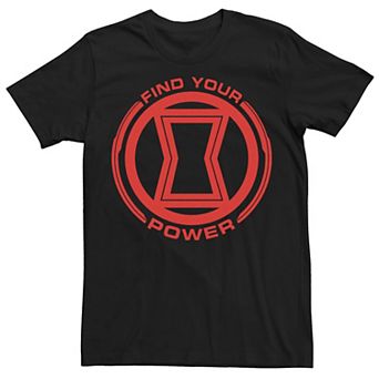 Men's Marvel Black Widow Find Your Power Red Logo Tee