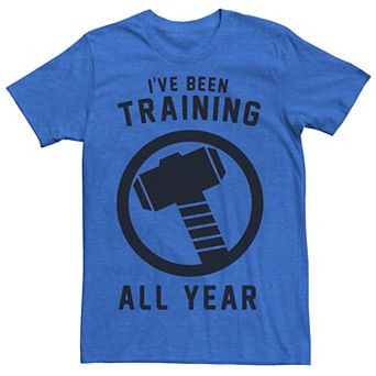 Men's Marvel Avengers Thor I've Been Training All Year Hammer Logo Tee