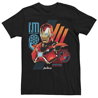 Men's Marvel Avengers Iron Man Blue Prints Tee