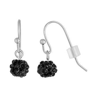 1928 Silver Tone Jet Pave Drop Earrings