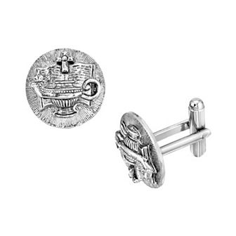 1928 Silver Tone "Light Unto My Path" Cuff Links