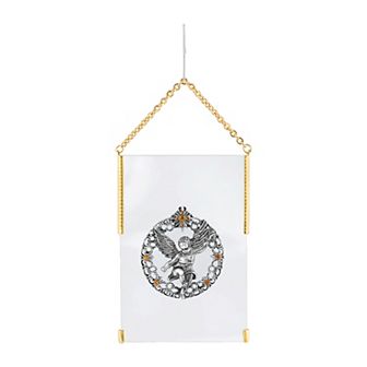 1928 Gold Tone Yellow Simulated Crystal Angel Hanging Ornament