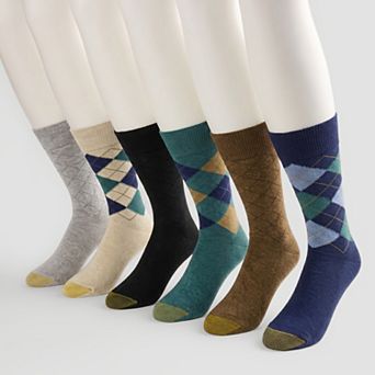 Men's GOLDTOE® 6-pack Cambell Argyle Crew Socks