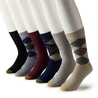 Men's GOLDTOE® 6-pack Cambell Argyle Crew Socks