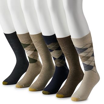 Men's GOLDTOE® 6-pack Cambell Argyle Crew Socks