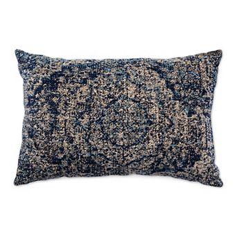 Tempo Home Kyra Textured Blue Oblong Throw Pillow