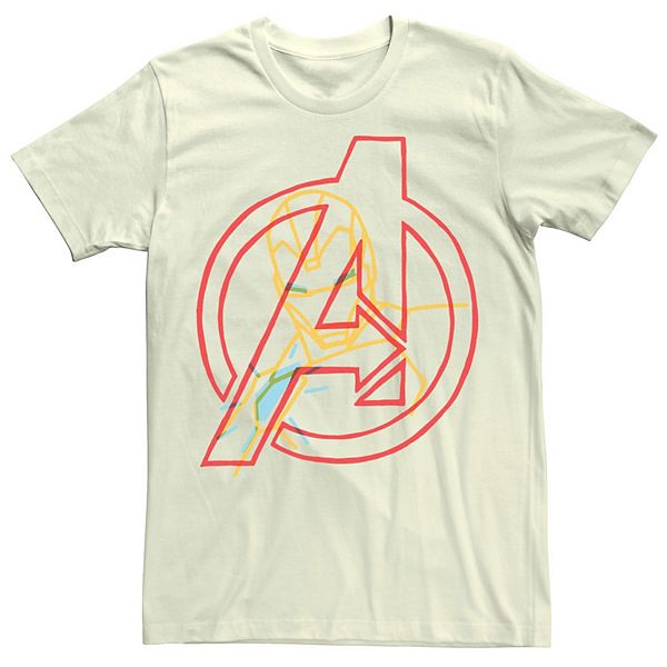 men s marvel iron man avengers pop art logo tee