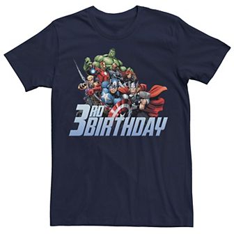 Men's Marvel Avengers Action Shot 3rd Birthday Tee