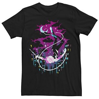 Men's Marvel Spider-Gwen Night Swinging Portrait Tee