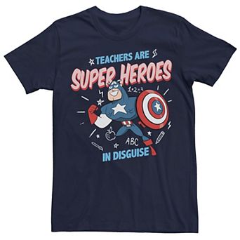 Men's Marvel Captain America Teachers Are Heroes Tee