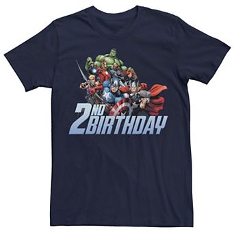 Men's Marvel Avengers Action Shot 2nd Birthday Tee