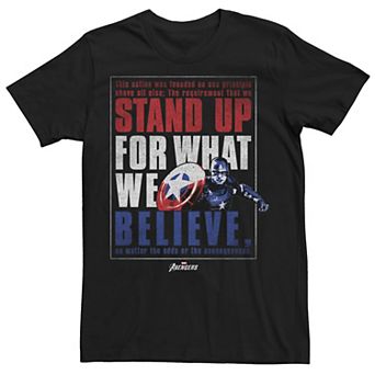 Men's Marvel Avengers Captain America Stand Up For What We Believe Tee